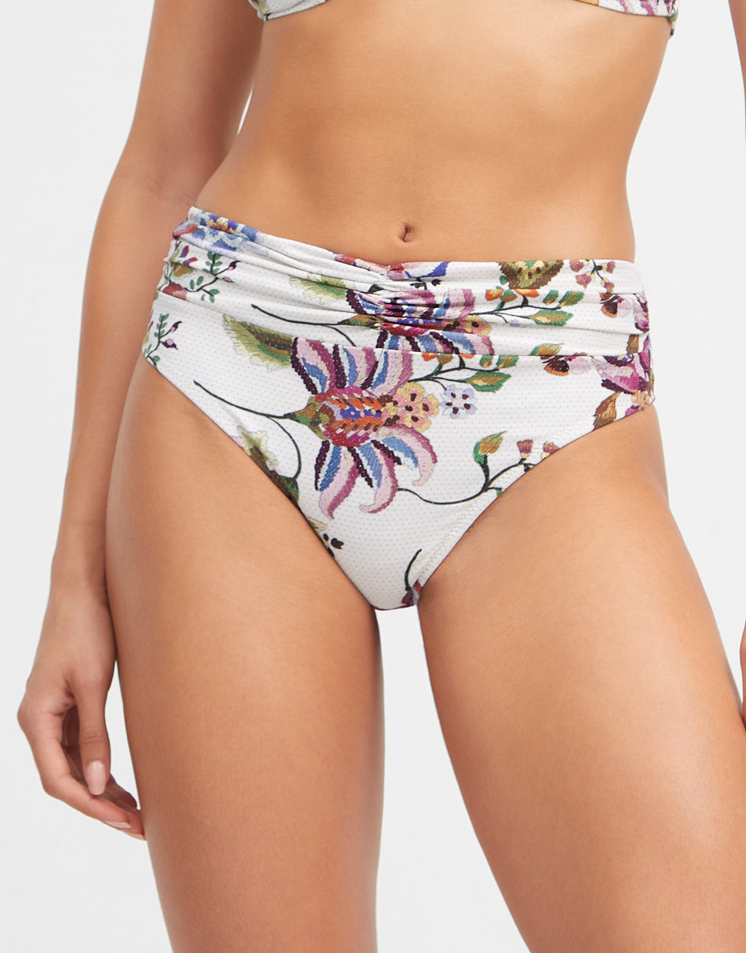 Jasmine Maxi Bikini Pant - White Floral - Simply Beach UK