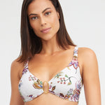 Jasmine Underwired Bikini Top - White Floral - Simply Beach UK