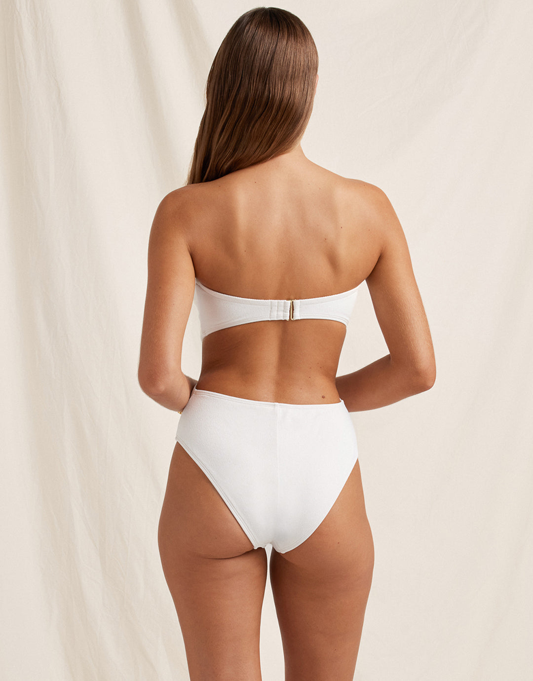 Creme Memoir Embroidered Strapless Swimsuit - White - Simply Beach UK