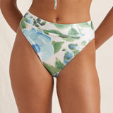 Isles Mid High Cut Bikini Pant - Watercolour - Simply Beach UK