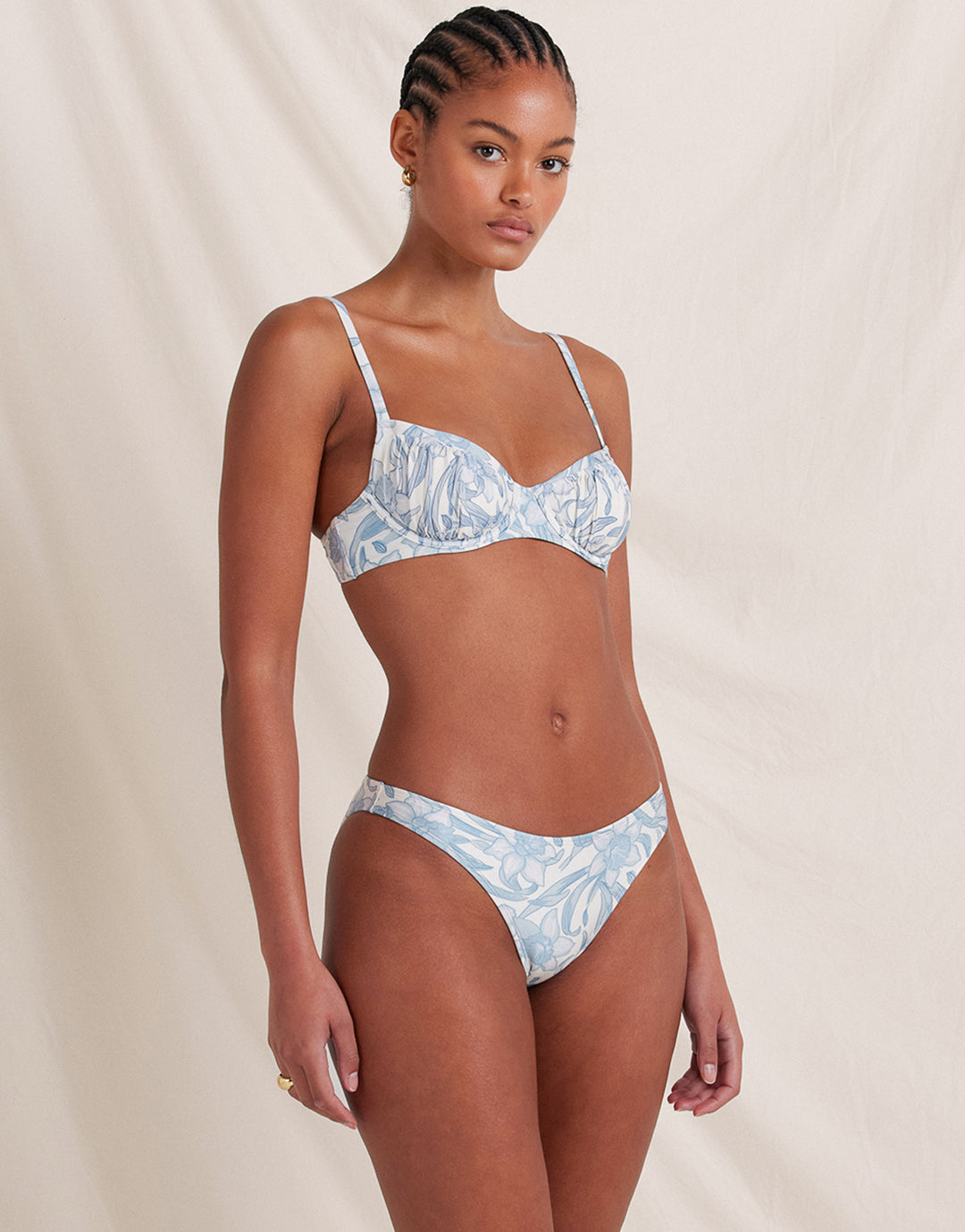 Daffodil Poolside Balconette Bikini Top - Blue Print - Simply Beach UK