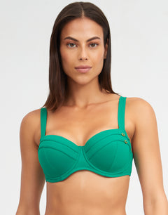 Stella Underwired Bikini Top - Green - Simply Beach UK