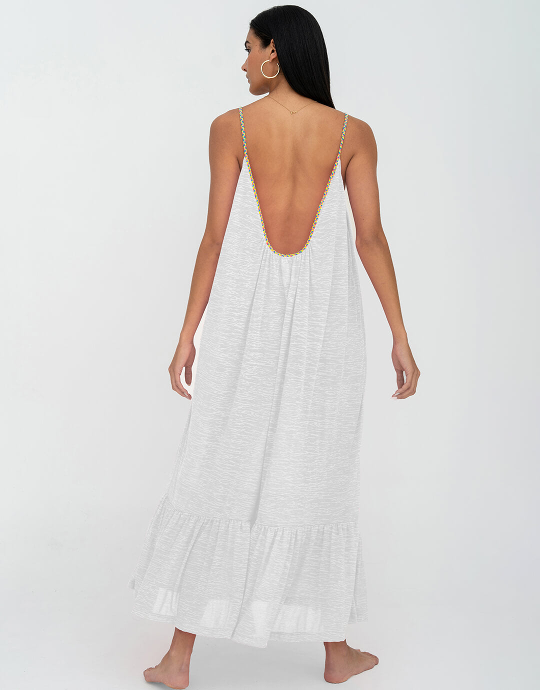 Braided Low Back Dress White